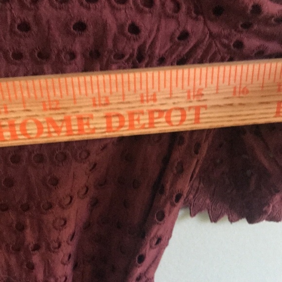 Adolfo Dominguez designer eyelet and lace plum dress Tie waist Feminine flirty 6 - Picture 10 of 14